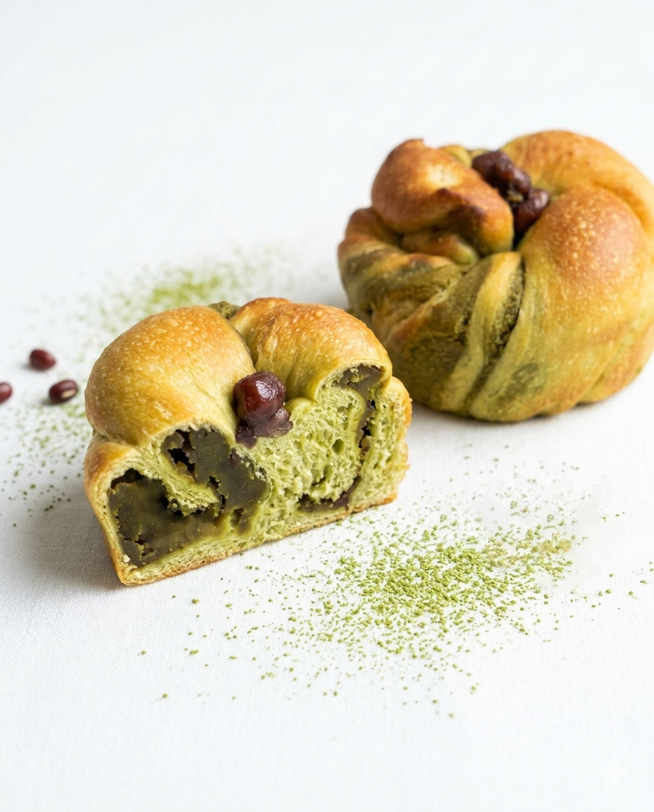 抹茶あんパン画像