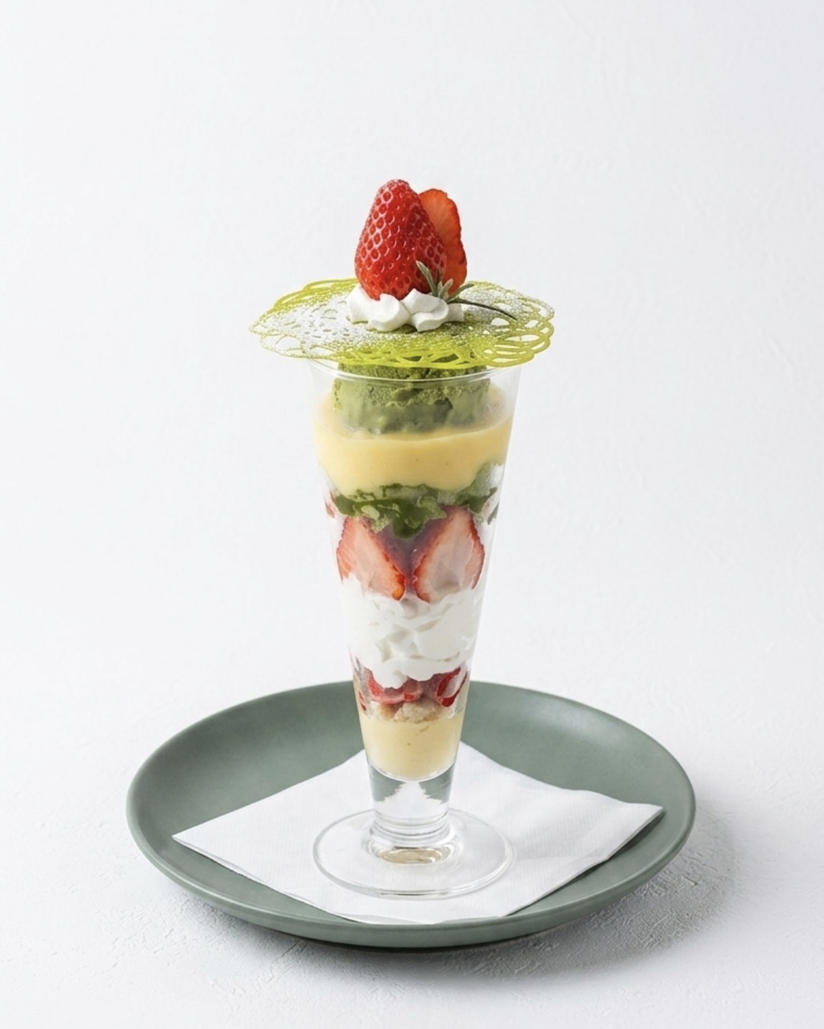 紺屋町店限定煎茶香る苺パフェ画像